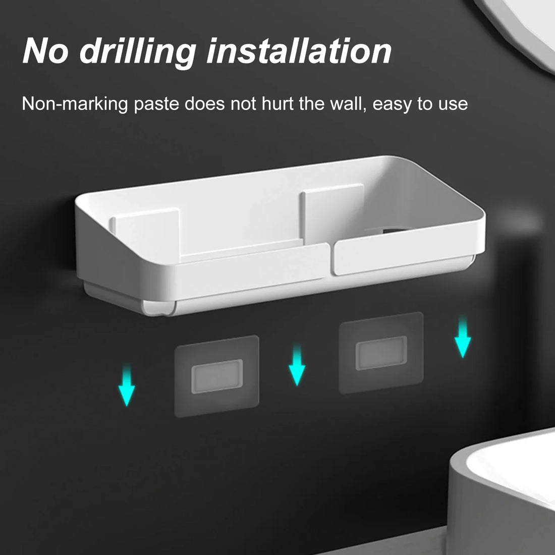 Bathroom  Kitchen Convenience Rack Shelf Makeup Storage Organizer Shower Shelf Cosmetics Shampoo Rack  Wall Spice No Drilling