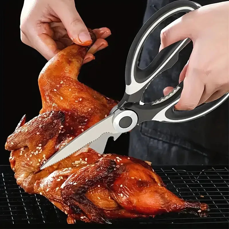 ‌Premium Stainless Steel Kitchen Scissors Heavy Duty Strong Blade for Cutting Fish Meat Chicken Bones Pizza Dishwasher Safe
