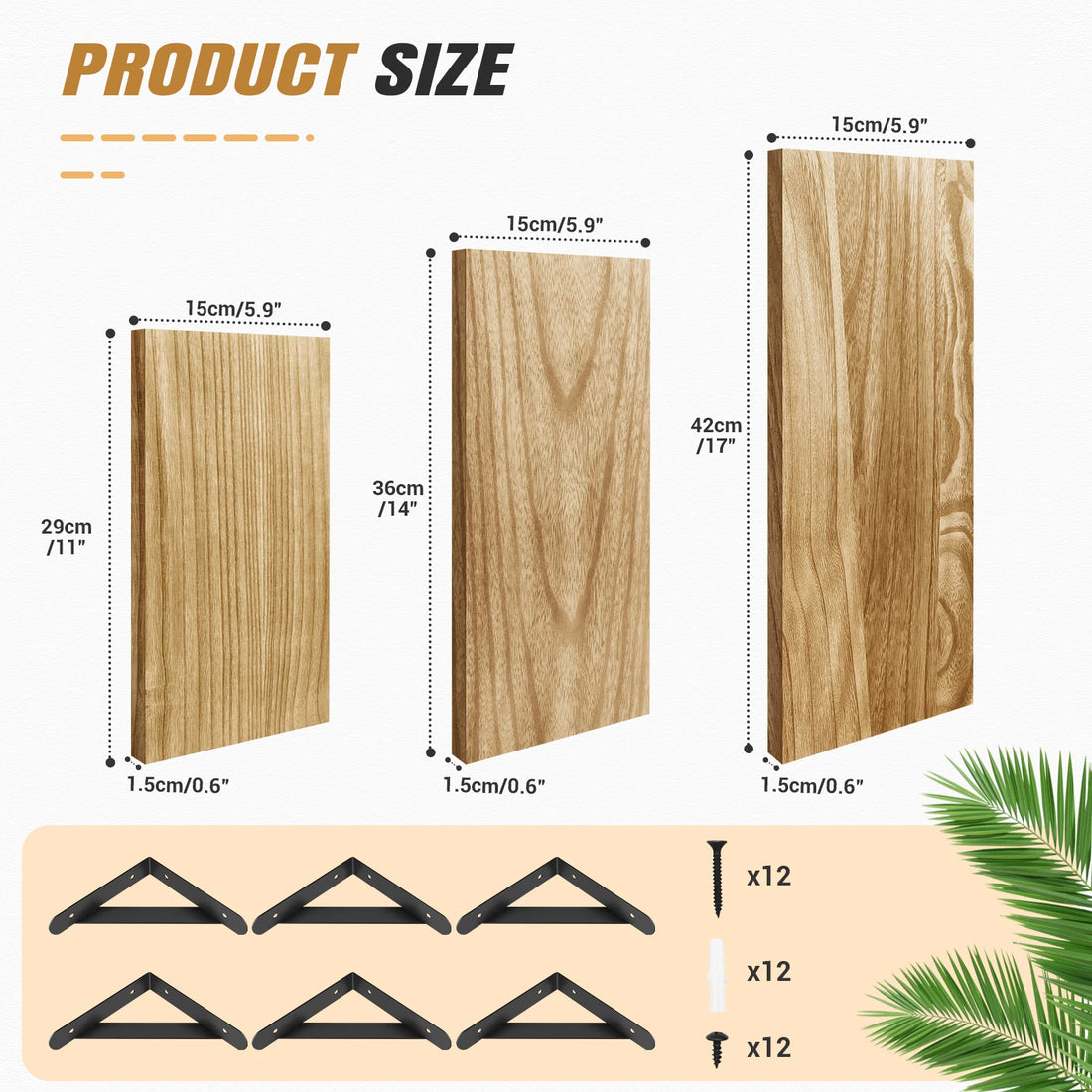 DayPlus Floating Shelves 3 Pieces Wall Shelf Wood and Metal, Wall Shelves for Storage, Rustic Metal Wire, for Home, Office